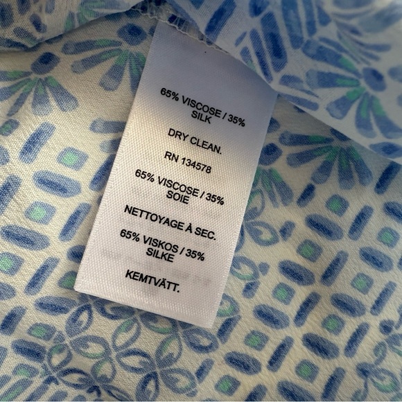 Vineyard Vines Ruffle Sleeve Swing Top Patchwork Tassel Womens XL NEW 749 - Picture 3 of 3